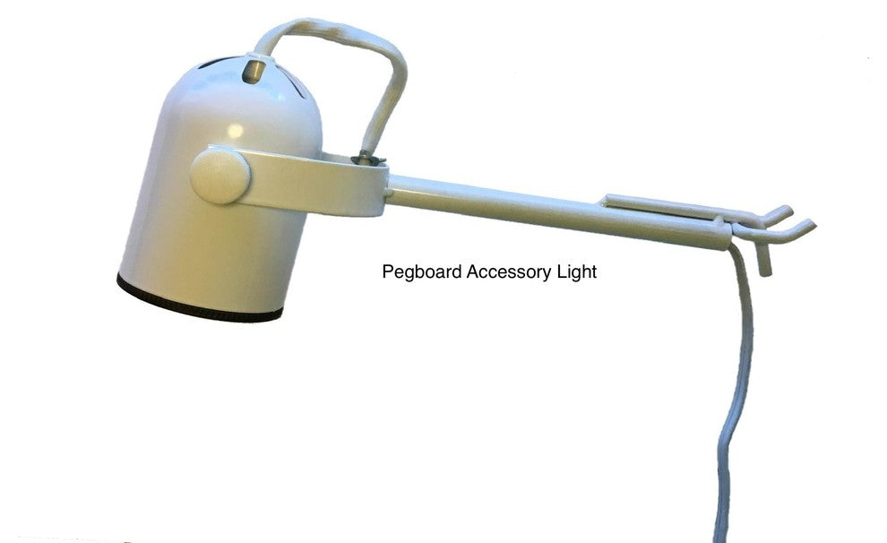 Pegboard Bracket Accessory Light LED Bulb Included Free Shipping, White