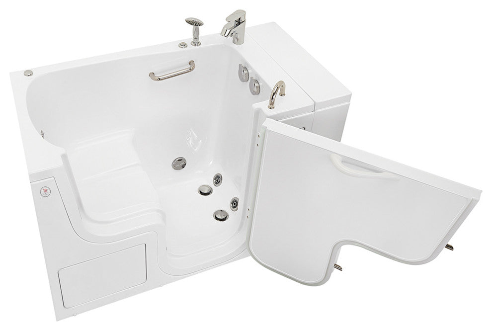 Ella Wheelchair Transfer 32"x52" Walk-In Bathtub,Outswing Door,Faucet,Dual Drain
