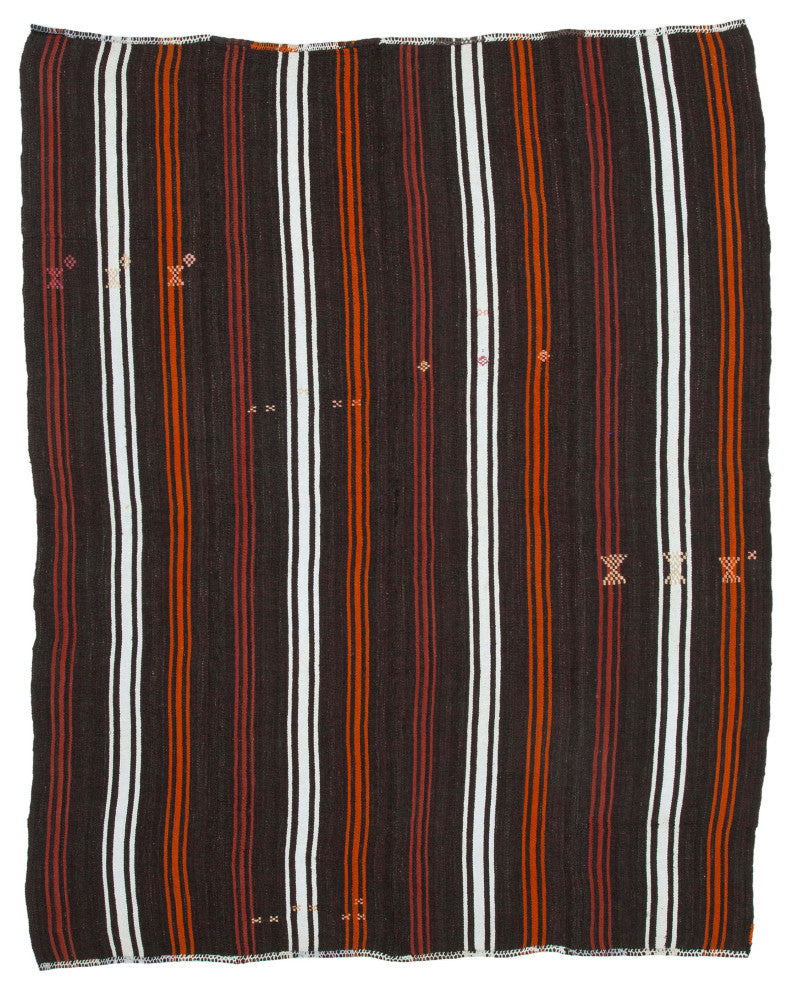 Rug N Carpet - Handmade Anatolian 7' 1'' x 8' 10'' Vintage Goat Hair Kilim Rug