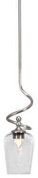 Capri Stem Mini Pendant In Brushed Nickel Finish With 5" Clear Bubble Glass