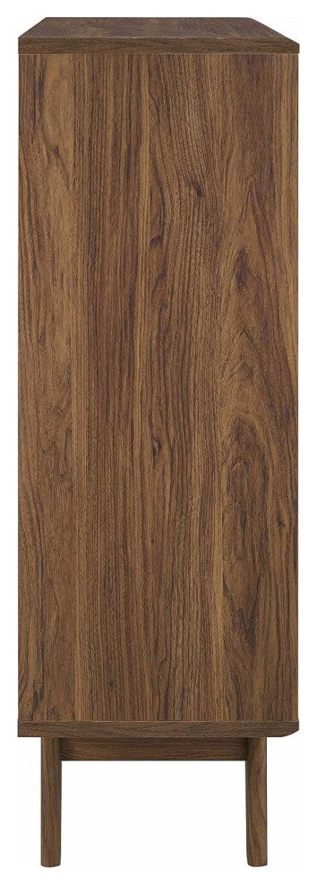 Render Three-Tier Display Storage Cabinet Stand, Walnut