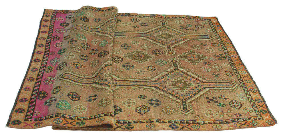 Fine Vintage Distressed Creed Rust Rug