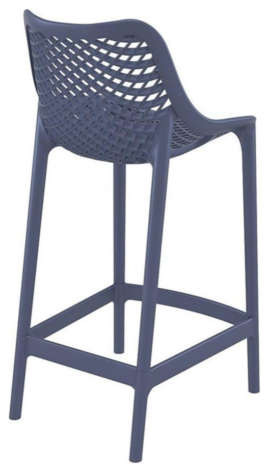 Home Square Patio Counter Stool in Dark Gray Finish - Set of 2