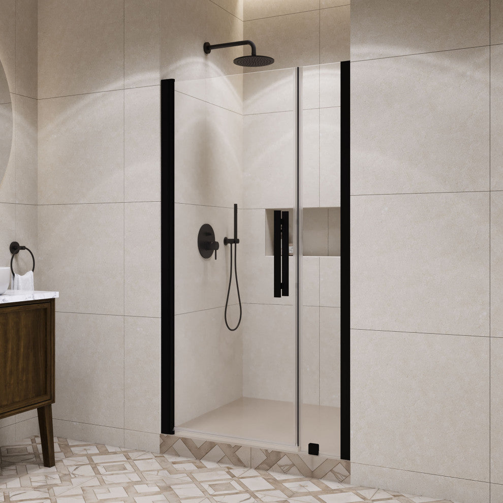 Pasadena 39 7/16-41 3/8"Wx72"H Alcove Pivot Shower Door Black