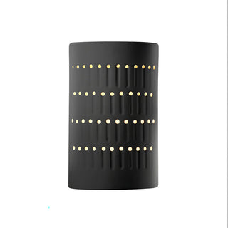 Ambiance Small Cactus Cylinder Outdoor Wall, Matte Black