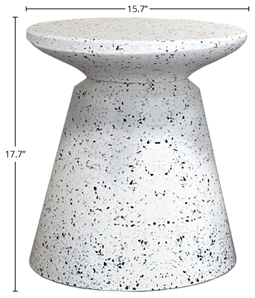 Concrete Mineral Side Table, Gray