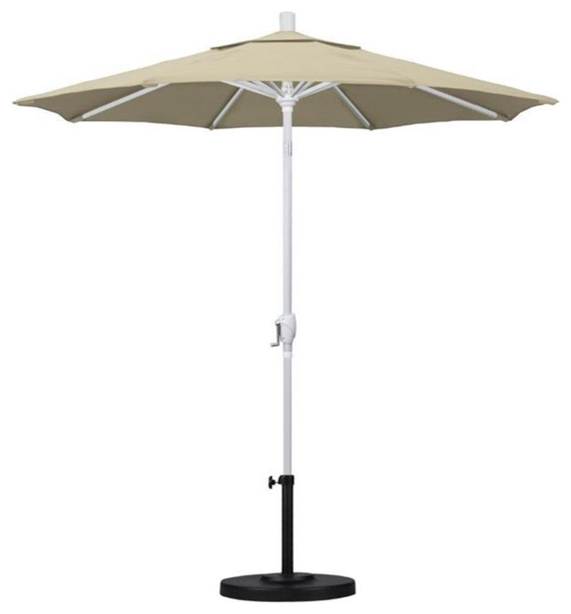 California Umbrella 7.5' Patio Umbrella in Sun brella Antique Beige/Matted White