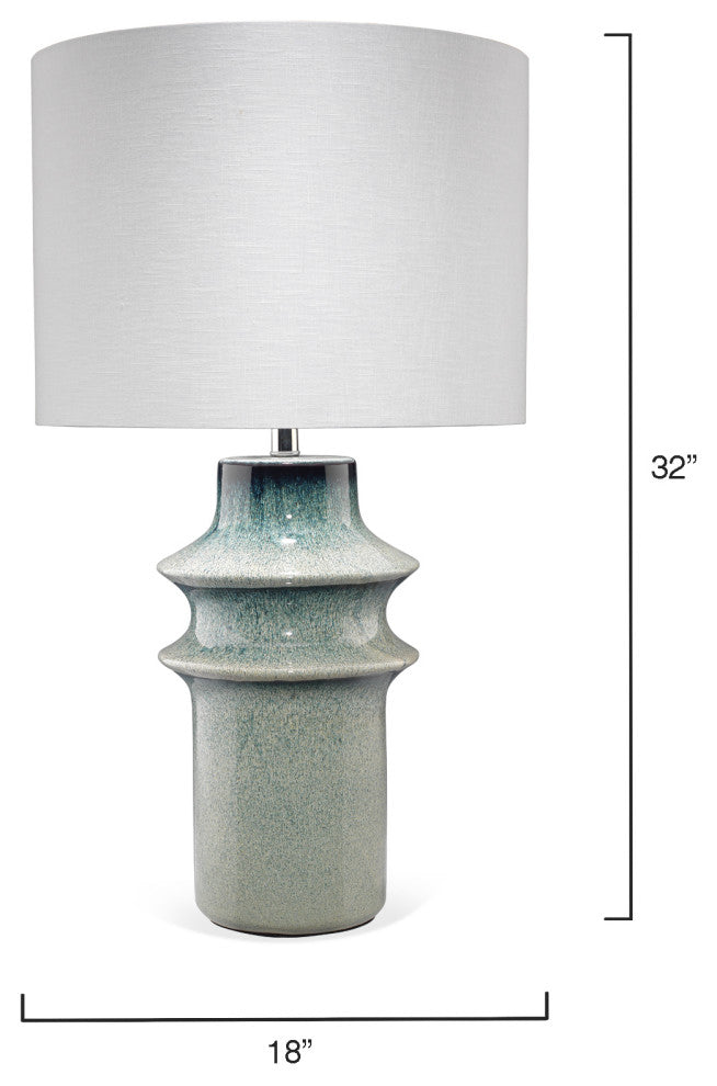Cymbals Table Lamp, Blue Reactive Glaze Ceramic