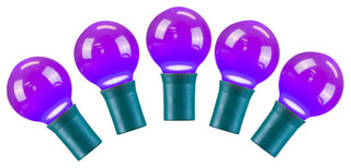 Vickerman 25-Light LED Light Set G30 Ceramic, Green Wire 8" Spacing 16', Purple
