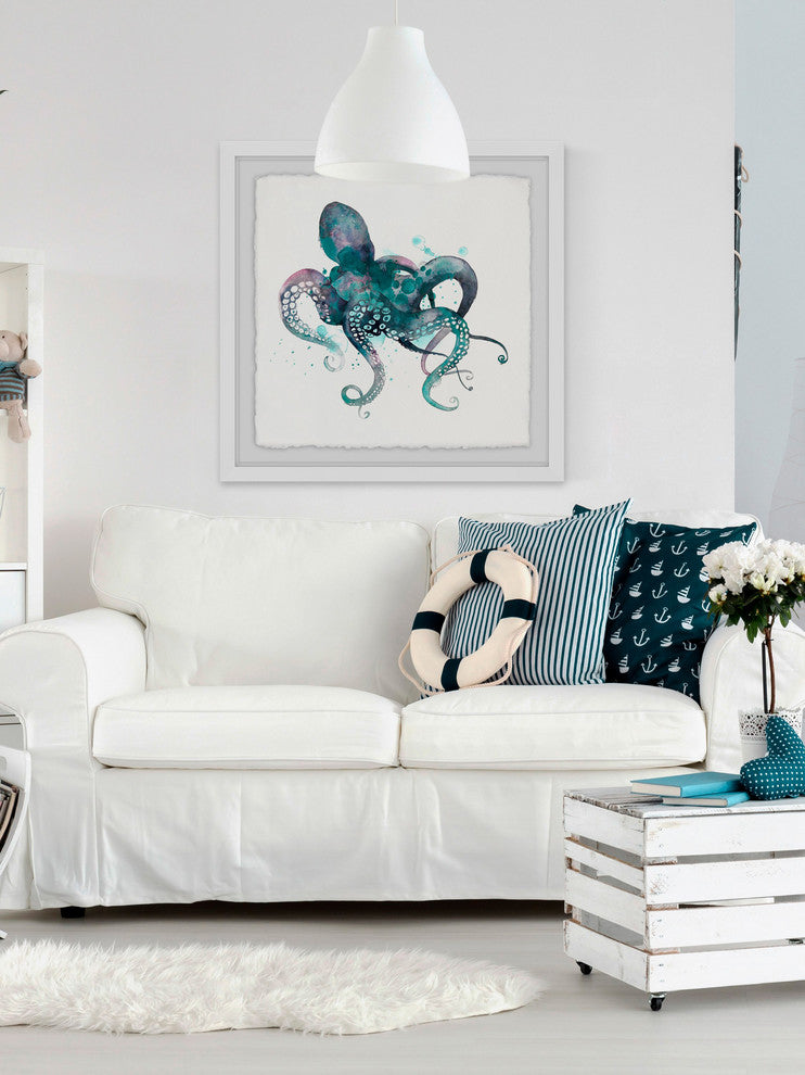 "Tentacles I" Framed Painting Print, 24"x24"