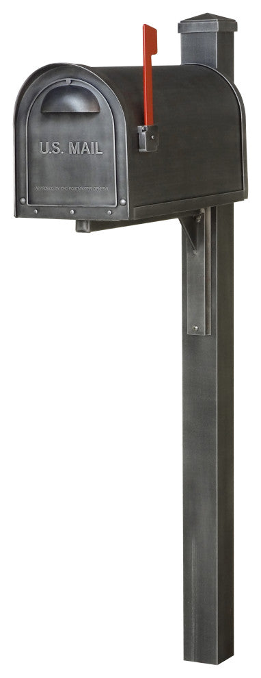 Classic Curbside Mailbox and Wellington Post Smooth, Swedish Silver