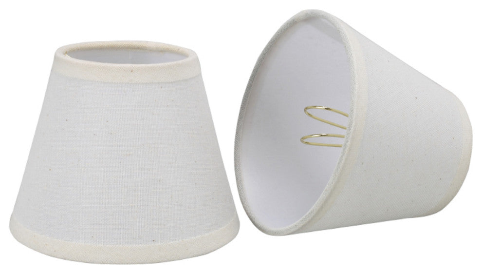 32001-2 Small Hardback Empire  Chandelier Clip On Lamp Shade Creme 3"x5"x4"