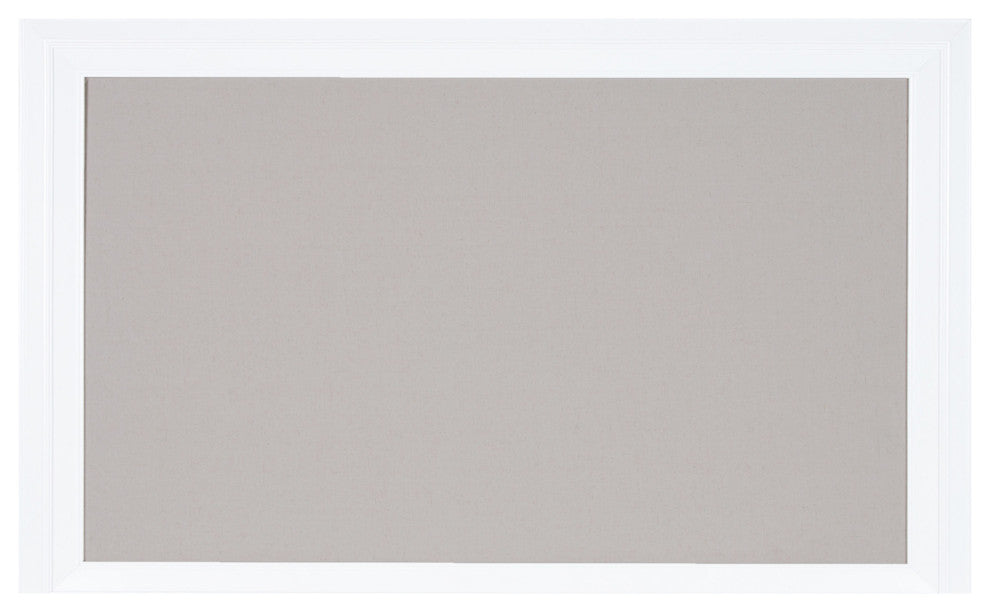 Whitley Framed Linen Fabric Pinboard, Gray/White 29.5x45.5