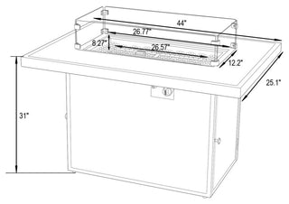 LeisureMod Chelsea 5-Piece Armless Patio Sectional and Fire Pit Set, Black