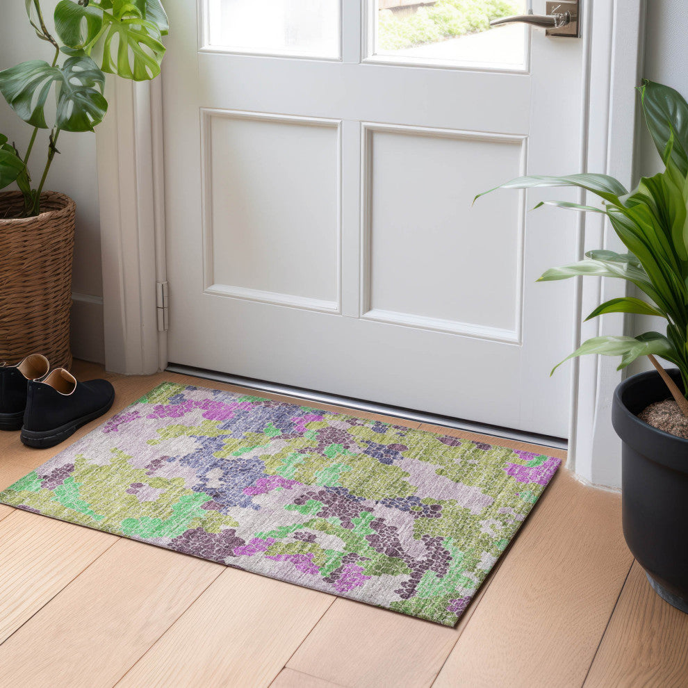 Machine Washable Indoor/Outdoor Chantille ACN1906 Fern 1'8" x 2'6" Rug