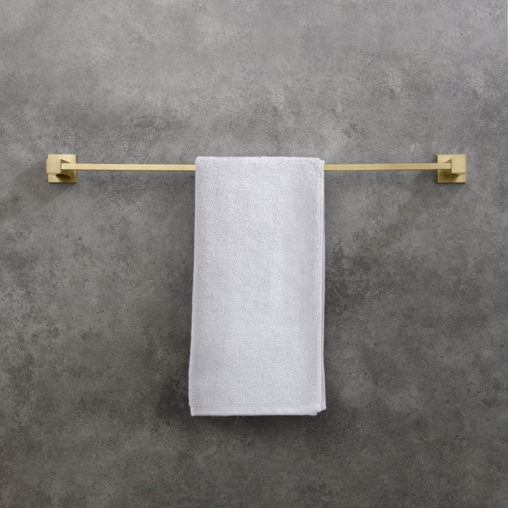 Cube 24" Bathroom Towel Bar KBA1504, Brushed Gold
