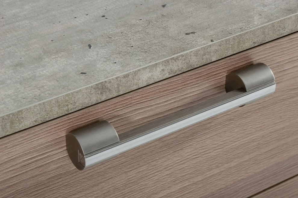 Quincy Brown Oak and Brushed Stainless Steel Nightstand