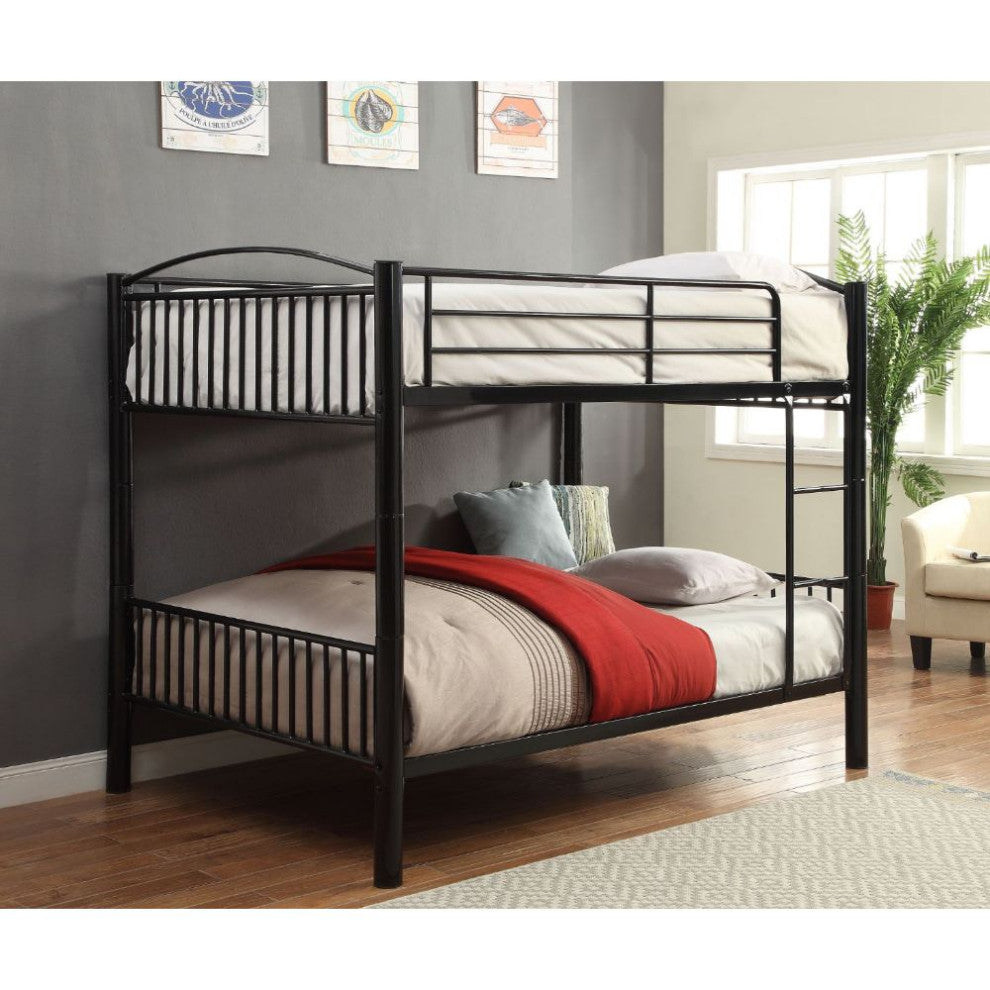 Logan Metal Bunk Bed, Black, Full/Full