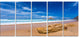 "Huge Brown Rock in Atlantic Seashore" Seashore Wall Art, 5 Panels, 60"x28"