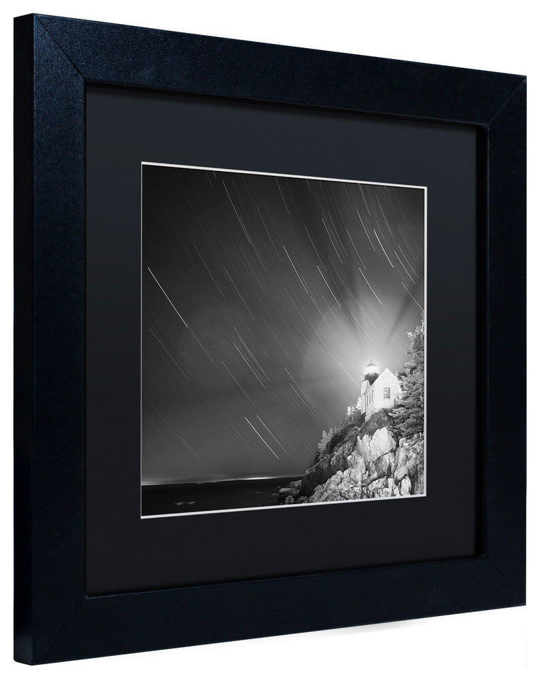 "Bass Harbor Sky" Matted Framed Canvas Art by Moises Levy