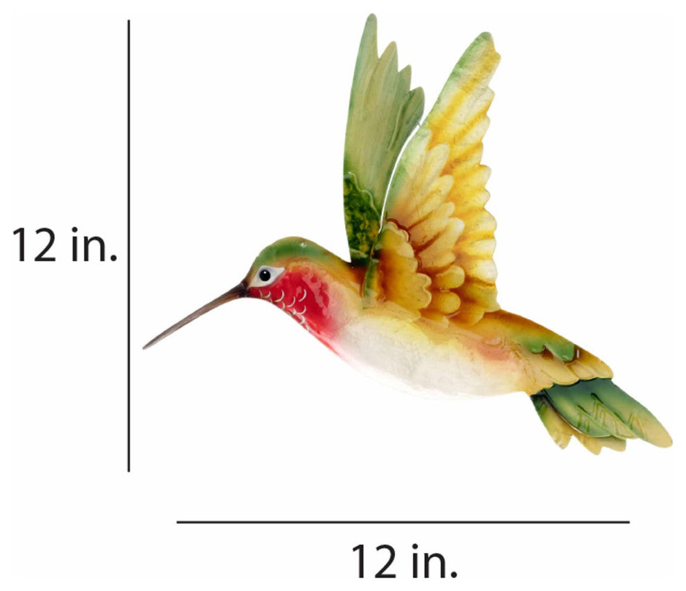Hummingbird Wall Decor Yellow And Green