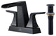 CASAINC 4 In. Bathroom Faucet for Sink 3 Hole Pop-up Drain Water Supply Lines, Matte Black
