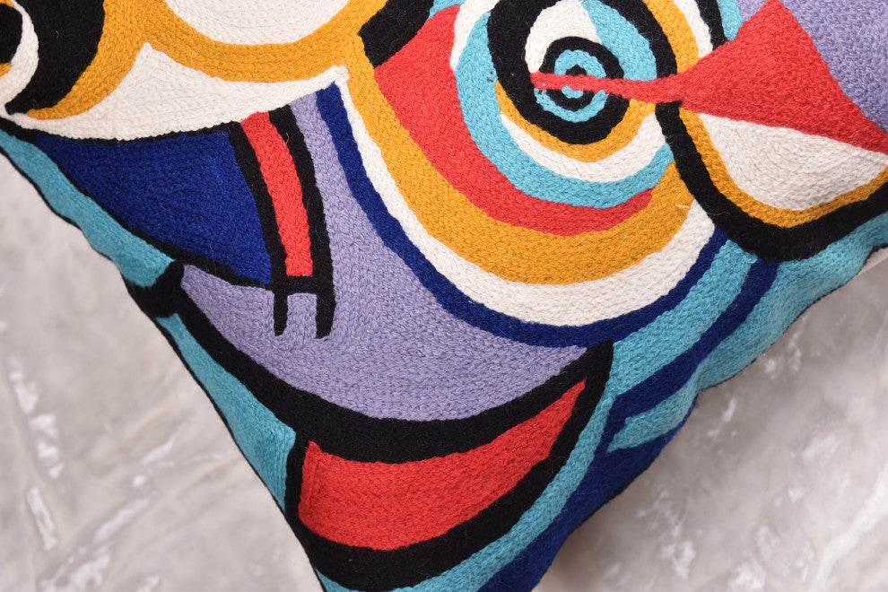 Kandinsky Improvisation Modern Decorative Pillow Cover Black Abstract 18x18