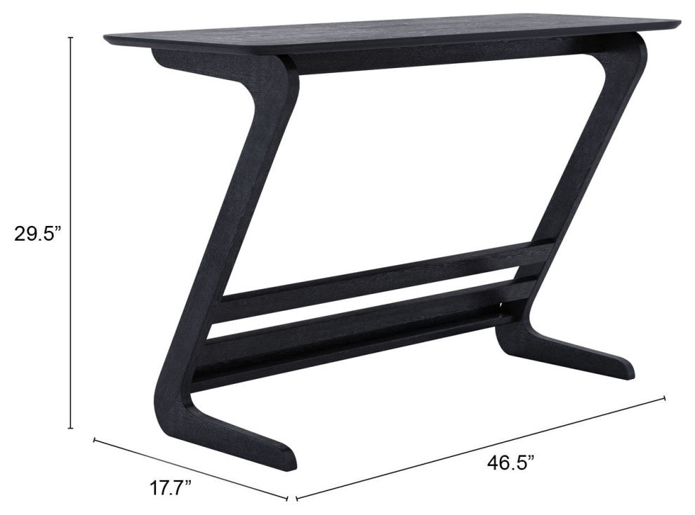 Computer Work Desk, Rectangular, Wood, Black, Mid Century Home Business Office