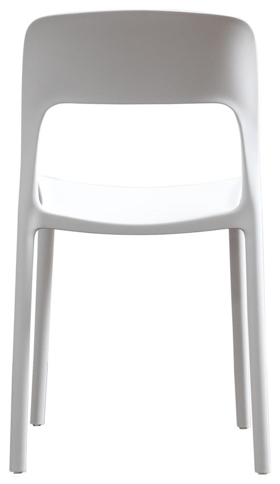 GDF Studio Dean Outdoor Plastic Chairs, Set of 2, White