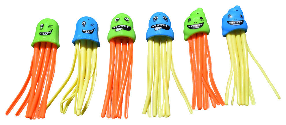 Set of 6 Multicolor Jellyfish Slow Sinking Dive Game, 5"