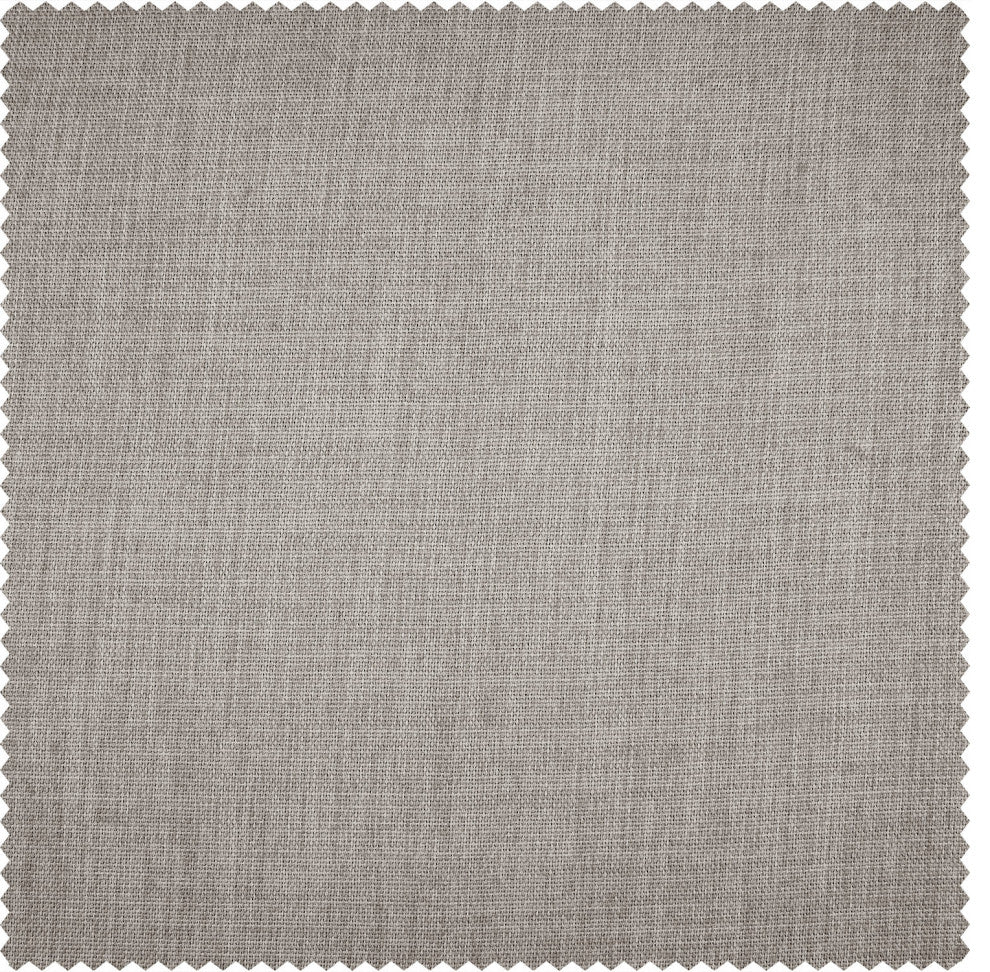 Highland Tan Monochromatic Faux Linen Room Darkening Fabric Sample, 4Wx4L