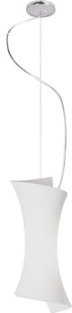 Conico-Single Pendant, Satin Nickel, 5.5"x12.5", Opal White