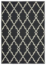 Oriental Weavers Marina Black/ Ivory Geometric Indoor/Outdoor Rug 5'3"X7'6"