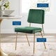 Side Dining Chair, Velvet, Metal, Gold Green, Modern, Cafe Bistro Restaurant