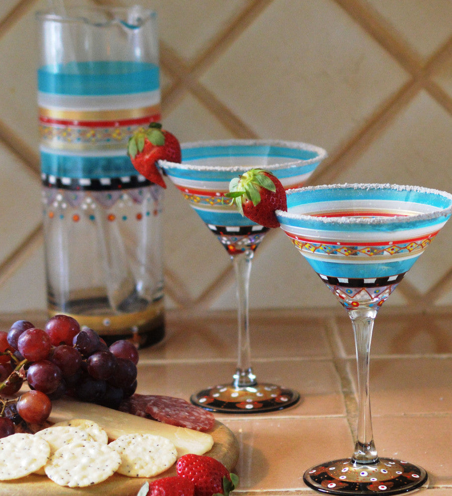 Mosaic Carnival Martini Glasses, Set of 2