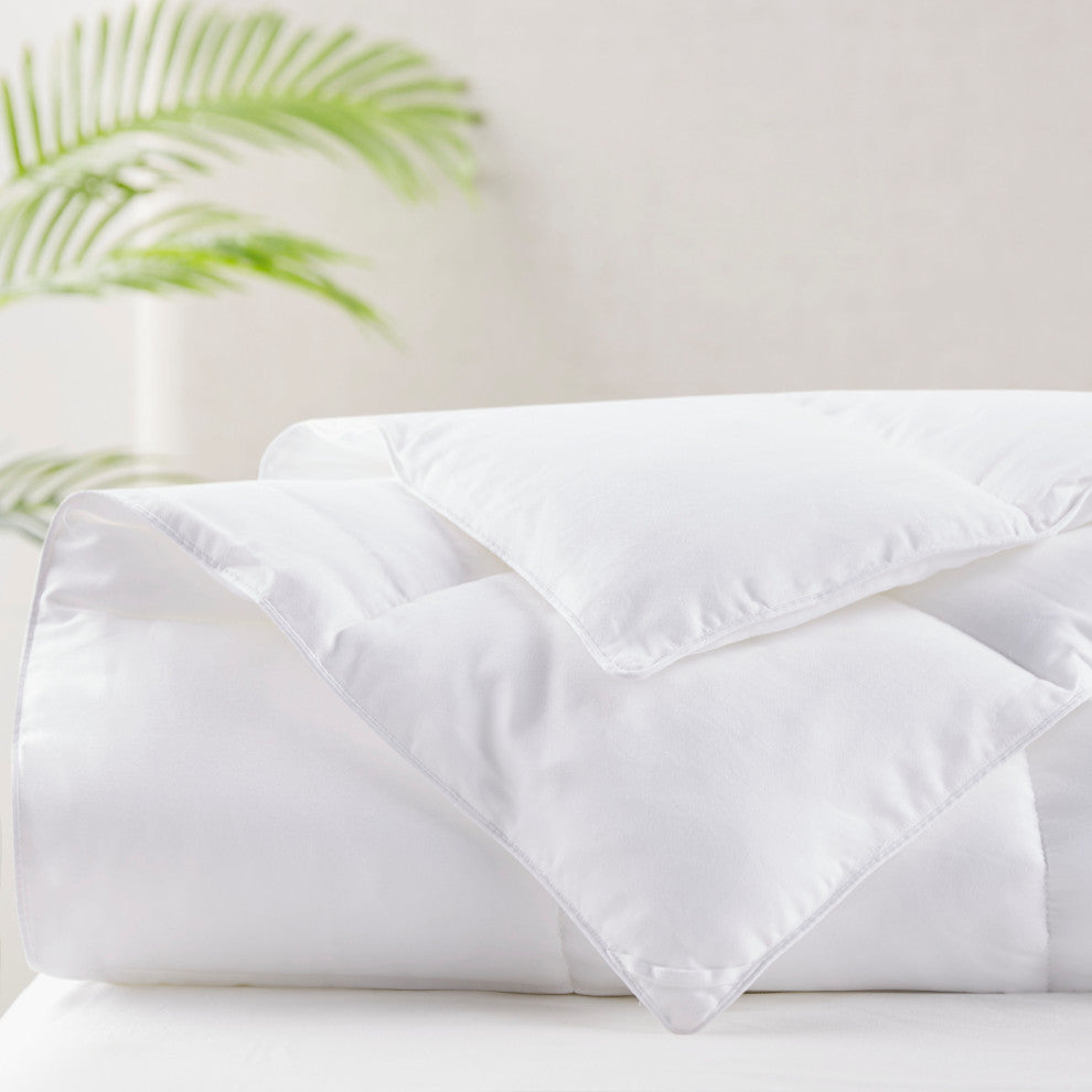 Sleep Philosophy Sateen Double Insertion Comforter, White, Twin