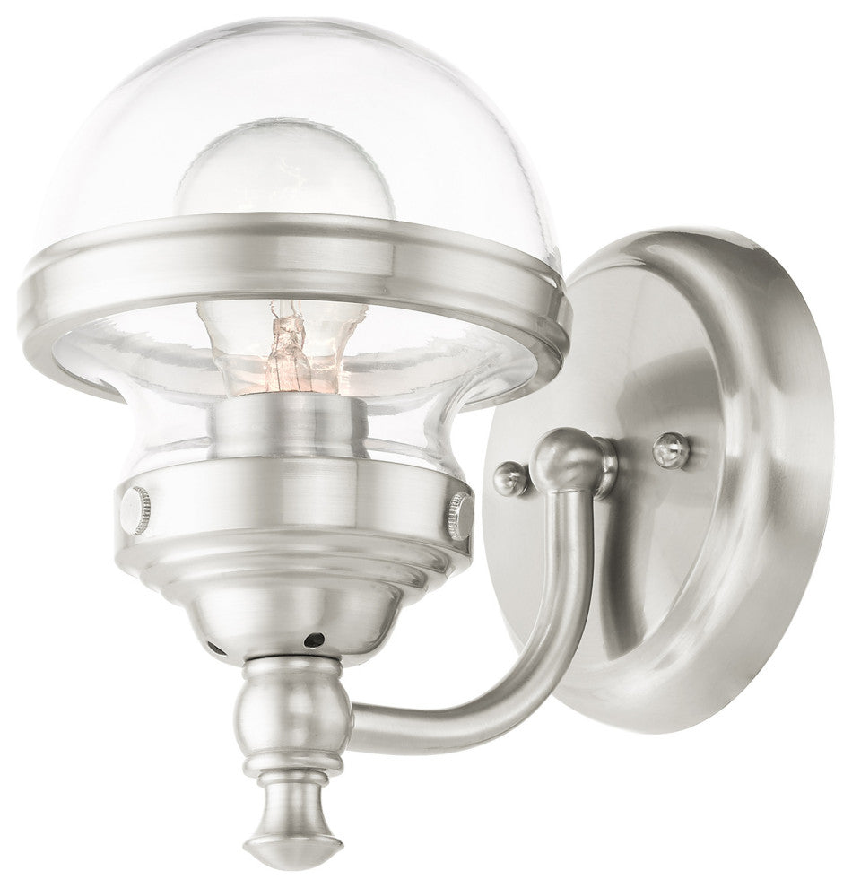 Brushed Nickel Transitional Vanity Sconce