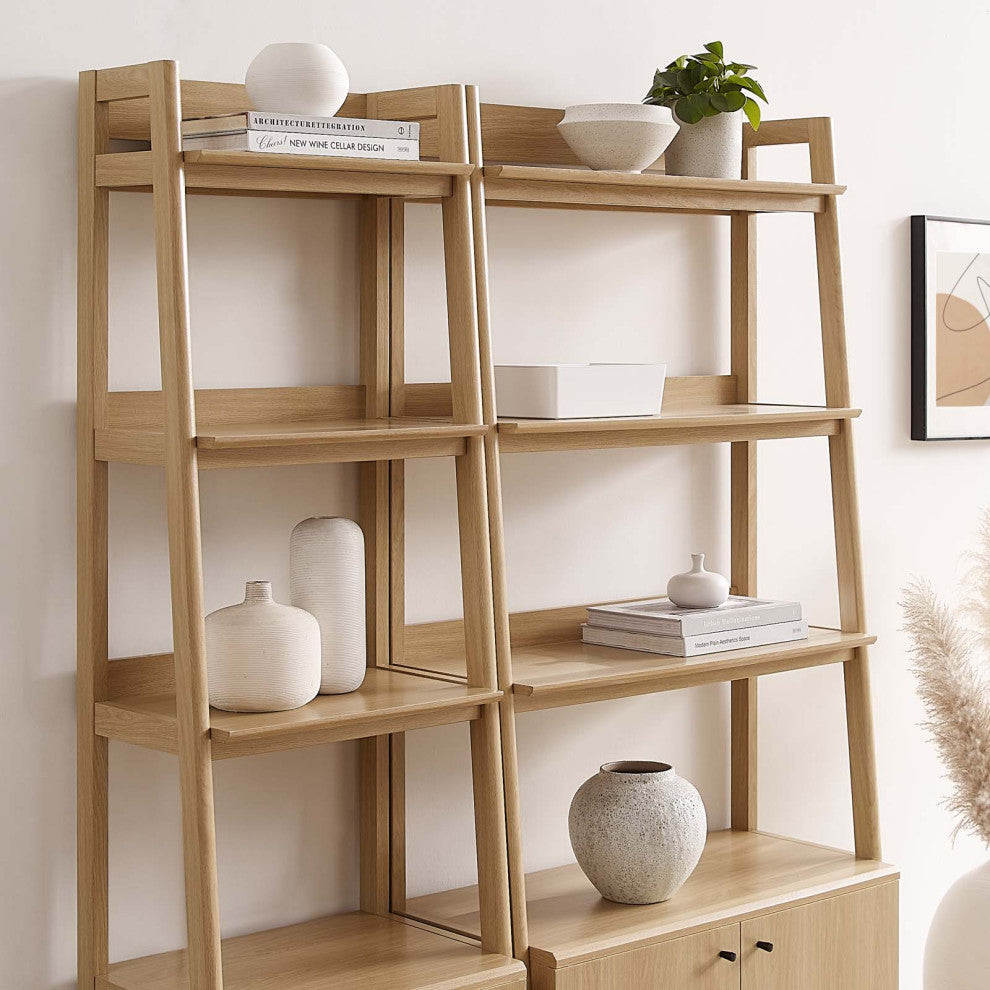 Bixby Wood Bookshelves, Set of 2, Oak