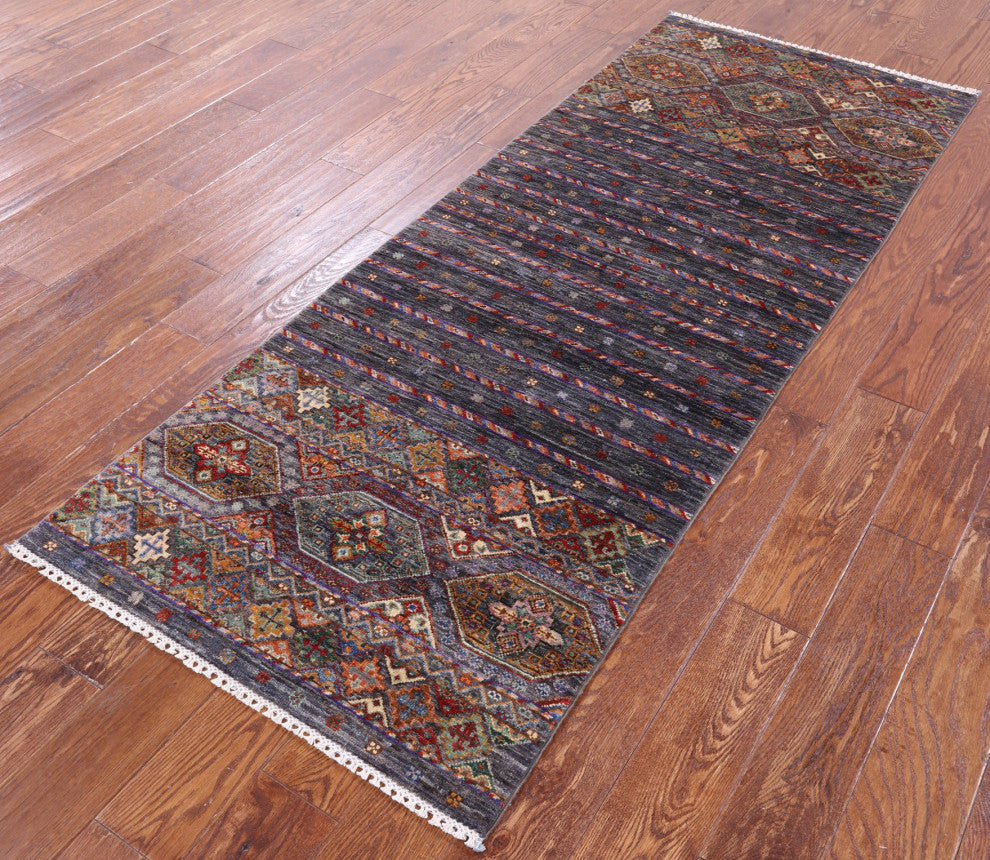Runner Khorjin Super Kazak Hand Knotted Rug 2' 9" X 7' 2" - Q12380