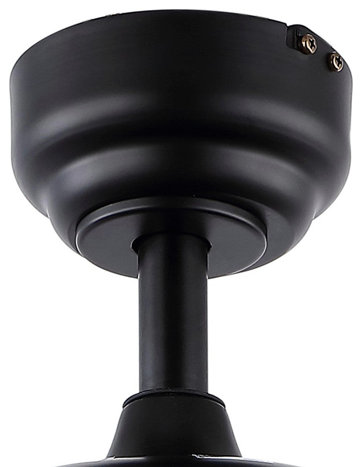 Ashton 52" 1-Light Farmhouse Iron Dome Shade LED Ceiling Fan With Remote, Black