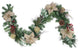 6' x 10" Autumn Harvest Burlap Poinsettia Moss Ball Fall Garland