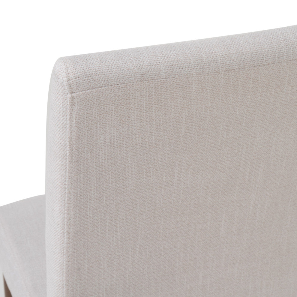 GDF Studio Katherine Fabric Seat and Wood Finish Dining Chairs, Set of 2, Beige/Walnut