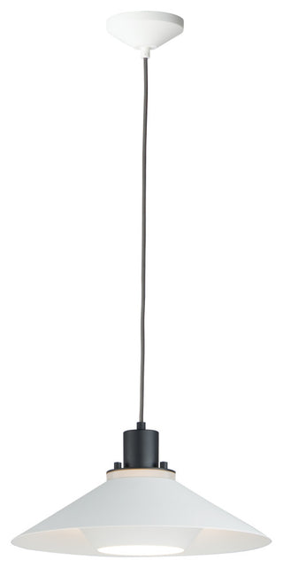 Maxim Lighting Oslo 15.75" 1-Light Medium Pendant, Black/White, 11412BKWT