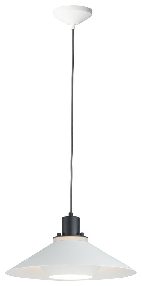 Maxim Lighting Oslo 15.75" 1-Light Medium Pendant, Black/White, 11412BKWT