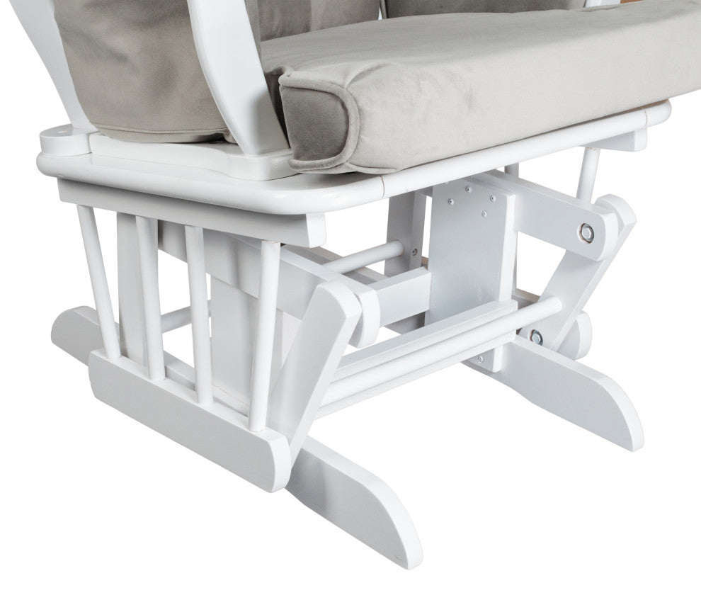 Sleigh Glider with Ottoman, White