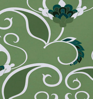 West Indies, Floral Print Placemat, Green