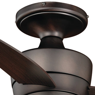 Adrian 44" Quiet Flush Ceiling Fan With LED Light Kit and Remote, Copper Bronze