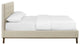 Beige McKenzie Queen Biscuit Tufted Upholstered Fabric Platform Bed