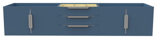 CastelloUSA Alpine 72" Wall Mounted Vanity, Base Only, Blue, Brushed Nickel