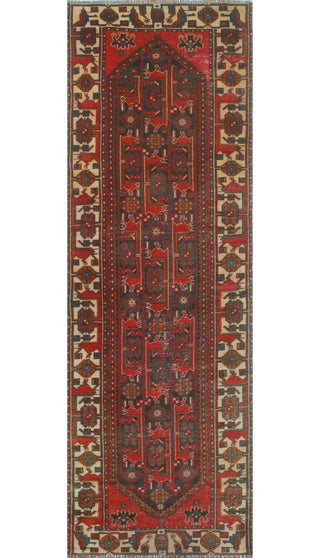 Fine Vintage Distressed Jaryl Navy/Beige Runner, 3'3x9'6